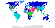 Legal age of consent worldwide (subnational maps also use same color scheme)