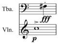 Image 2Notation indicating differing pitch, dynamics, articulation, and instrumentation (from Elements of music)