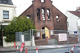 The Immanuel Community Church in Hanover was destroyed by fire in 2003. Demolition is underway in this picture from May of that year.