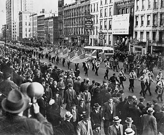 Parade of German American Bund held on October 30, 1939, on 86th Street, between First and Second Avenues.