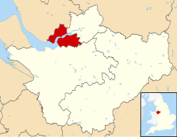 Halton shown within Cheshire
