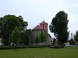 Centre of Hnojice with Church of the Assumption of the Virgin Mary