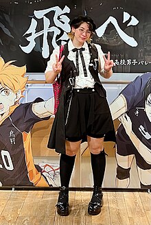 person wearing oji fashion brand Immortal Thorn tailcoat vest and bloomers