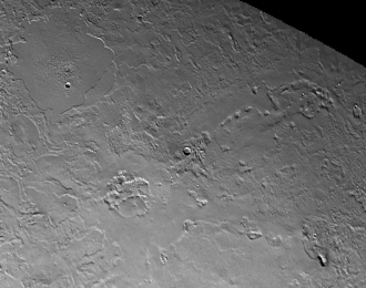 An image of two large cryovolcanoes