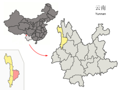 兰坪在中国和云南的位置
