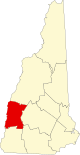 标示出沙利文县位置的地图