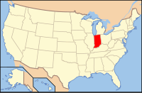 Indiana's location in the U.S.