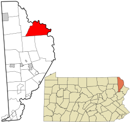 Location in Wayne County and the state of Pennsylvania.