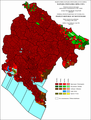 Ethnic structure of Montenegro by settlements 1961