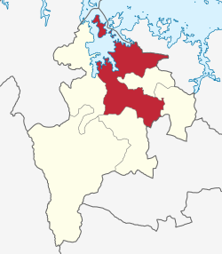 Geita District's location within Geita Region.