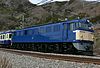 Preserved JR East locomotive EF60-19 on an excursion train between Tsukuda and Iwamoto stations in 2008