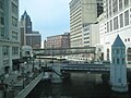 The Milwaukee River snaking through downtown Milwaukee, Wisconsin