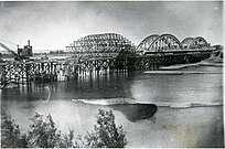 The bridge under construction