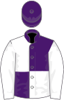 Purple and white quartered, white sleeves, purple cap