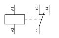 SPDT relay (IEC‑style)