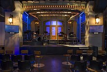 The stage of Saturday Night Live, set up with musical instruments