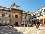 The Royal Alcázars of Seville, Spain, built in the 14th to the 18th centuries, with mudejar applied to gothic, renaissance and baroque structures