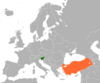 Location map for Slovenia and Turkey.