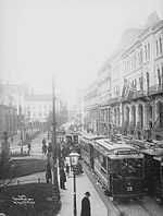 Kristiania Sporveisselskab trams at Anthenum in Oslo, Norway, in 1904
