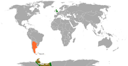 Location map for Argentina and the United Kingdom.