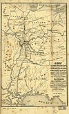 1850 map showing the proposed route of the Illinois Central and connecting lines