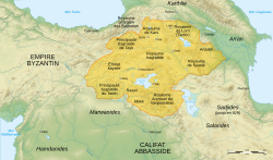 约1000年巴格拉图尼王国的疆域（黄色）