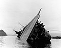 Amagi wrecked at Kure, October 1945