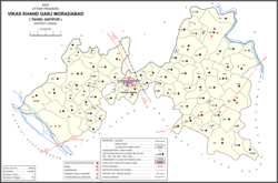 Map of Ganj Moradabad CD block