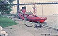 The John Kendall steam-powered fire boat moored at Riverside Park Boat Launch in Detroit in July 1969.
