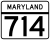 Maryland Route 714 marker
