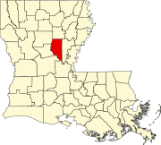 Map of Louisiana highlighting LaSalle Parish.svg
