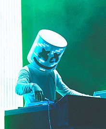 Marshmello performing at the Mad Decent Block Party at the Fort Wasay Garrison Commons on August 19, 2016