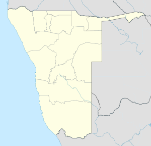 温得和克在纳米比亚的位置