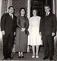 Image 68Norodom Sihanouk and his wife with Nicolae Ceauşescu and his wife Elena Ceauşescu, 1974 (from History of Cambodia)