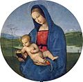 《康那斯圣母（英语：Conestabile Madonna）》（The Virgin and Child（The Madonna Conestabile）），1504年，收藏于俄罗斯圣彼得堡埃尔米塔日博物馆