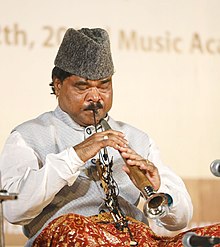Pandit Ballesh playing shehnai, in a tribute concert for Ustad Bismillah Khan, Chennai