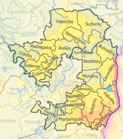 Map of Vilnius district municipality