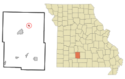 奈安瓜在韦珀斯特县及密苏里州的位置（以红色标示）