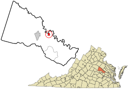 Location in Hanover County and the state of Virginia