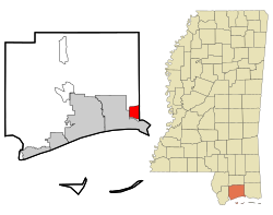 Location of D'Iberville, Mississippi