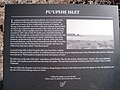 Interpretive sign at Kapihaʻā village site across Hulopoʻe Bay