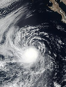 A satellite image of Tropical Storm Lowell on September 22