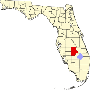 Map of Florida highlighting Highlands County