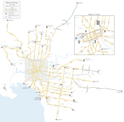 Melbourne tramway network, 2011.