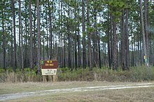 The sign for Pine Log State Forest