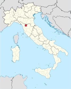 皮斯托亚省在意大利的位置