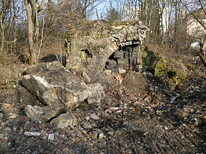 Remains of a building.