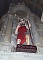 Polychrome statue of St Christopher and the infant Christ in the parish church.