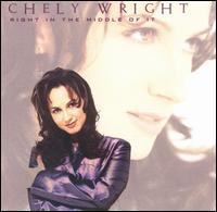 A woman in a purple suit with her arms crossed. The background is another image of the same woman, facing to the right. At the top left is text reading "Chely Wright" and "Right in the Middle of It".