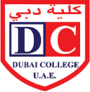 Dubai College Emblem. Bold letters "DC", with full name displayed in Arabic & English.